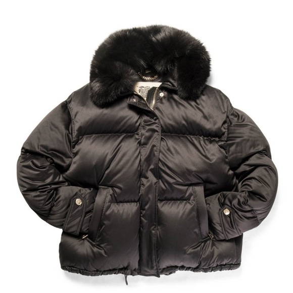 BURBERRY London Fur Collar Oversized Puffer Down Jacket Black Gold Hardware Med - Picture 6 of 12
